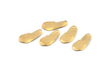 Brass Irregular Charm, 24 Raw Brass Wavy Charms With 1 Hole, Findings (20x9x0.60mm) D1074