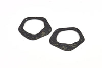 Siyah Daire Charm, 1 Delikli 8 Oksitlenmiş Siyah Pirinç Çekiçlenmiş Daire Charm, Küpeler, Bulgular (31x30x0,60 mm) D0676 S1018