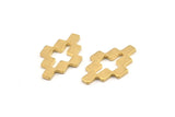 Brass Puzzle Blank, 24 Raw Brass Necklace Connectors, Earrings, Findings (12x20x1.2mm) D952