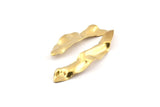 Brass Wavy Charm, 8 Raw Brass Wavy U Shaped Charms With 1 Hole, Earrings, Findings (49x25x0.50mm) D1158