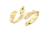 Brass Wavy Charm, 8 Raw Brass Wavy U Shaped Charms With 1 Hole, Earrings, Findings (49x25x0.50mm) D1158