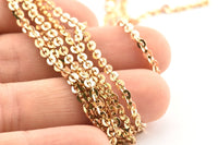 Raw Brass Chain, Gold Tone Brass Soldered Chain (2.5x3mm) 1m-2m-3m-5m-10m Z188