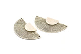 Silver Medal Charm, 2 Antique Silver Plated Brass Badge Charm Pendants With 2 Holes, Earrings, Findings (35x20mm) N0790