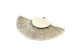 Silver Medal Charm, Antique Silver Plated Brass Badge Charm Pendants With 1 Loop, Earrings, Findings (35x20mm) N0791