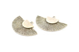 Silver Medal Charm, Antique Silver Plated Brass Badge Charm Pendants With 1 Loop, Earrings, Findings (35x20mm) N0791