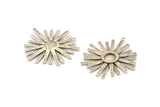 Silver Sun Charm, Antique Silver Plated Brass Sunshine Charms With 1 Loop, Pendants, Earrings (43x39x0.80mm) N0723