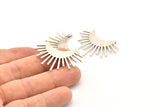Moon and Sun, 2 Antique Silver Plated Brass Crescent Moon and Semi Sun Ethnic Pendants With 2 Loops, Findings (37x21x0.80mm) N0976 H0964