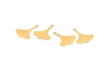 Brass Ginkgo Charm, 50 Raw Brass Ginkgo Leaf Charms With 1 Hole (26x20x0.40mm) A1130
