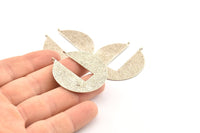 Silver Geometric Pendant,  Antique Silver Plated Brass Geometric Pendants With 2 Loops, Findings (38x36x0.80mm) N0927
