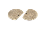 Semi Circle Charm, 8 Antique Silver Plated Brass Textured Half Moon Blanks With 1 Hole, Earrings, Pendants (19x15x0.80mm) D0769