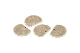 Semi Circle Charm, 8 Antique Silver Plated Brass Textured Half Moon Blanks With 1 Hole, Earrings, Pendants (19x15x0.80mm) D0769