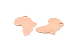 Rose Gold Africa Charm, 2 Rose Gold Plated Brass African Continent Pendants With 1 Hole, Findings (24x16x1.2mm) D979 Q0878