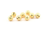 Gold Ball Bead, 10 Gold Plated Brass Spacer Beads, Findings (8mm) D966