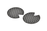 Siyah Yuvarlak Charm, 2 Delikli, Kolye Uçlu, Bağlantı Parçalı 2 Çekiçlenmiş Oksitlenmiş Siyah Pirinç Pizza Dilimi Charm (45x1mm) D1030 S555
