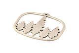 Silver Tree Charm, Antique Silver Plated Brass Tree Charms With 1 Hole, Pendants, Findings (44x34mm) V095 H1000