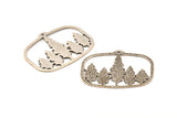 Silver Tree Charm, Antique Silver Plated Brass Tree Charms With 1 Hole, Pendants, Findings (44x34mm) V095 H1000