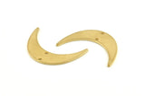 Brass Moon Charm, 12 Raw Brass Crescent Moon Charms With 2 Holes, Findings, Connectors (30x8x1mm) D1201