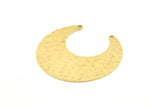 Brass Moon Charm, 10 Hammered Raw Brass Horn Charms With 2 Holes, Findings, Connectors (30x13.5x0.50mm) D1243