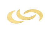 Brass Moon Blank, 8 Hammered Raw Brass Crescent Moon Blanks Without Holes (42x10x0.80mm) D1216