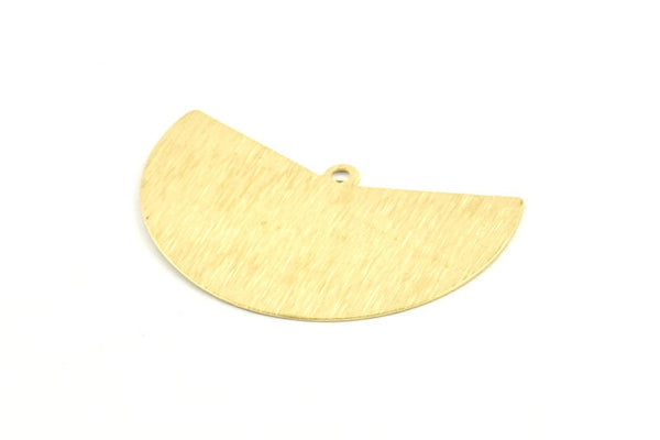 Brass Geometric Charm, 10 Textured Raw Brass Fan Charms With 1 Loop, Pendants, Earrings, Findings (38x23x0.40mm) D1241