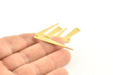 Brass Triangle Charm, 24 Raw Brass Triangle Charms With 1 Hole, Earrings, Findings (39x6x0.80mm) D1131