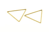 Brass Triangle Charm, 24 Raw Brass Triangle Rings, Findings (37x32x1mm) D1299