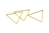 Brass Triangle Charm, 24 Raw Brass Triangle Rings, Findings (37x32x1mm) D1299