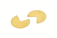 Brass Geometric Charm, 24 Raw Brass Pizza Slice Charms With 2 Holes, Pendants, Connectors (20x17x0.50mm) D1219