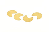 Brass Geometric Charm, 24 Raw Brass Pizza Slice Charms With 2 Holes, Pendants, Connectors (20x17x0.50mm) D1219