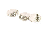 Silver Round Charm, 6 Antique Silver Plated Brass Round Charms With 1 Hole, Pendnats, Earrings, Findings (25x0.80mm) D963