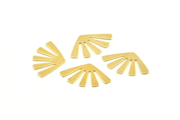 Brass Sun Blank, 50 Raw Brass Rising Sun Flag Blanks, Findings (20x12x0.60mm) D960