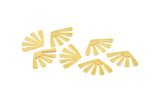Brass Sun Blank, 50 Raw Brass Rising Sun Flag Blanks, Findings (20x12x0.60mm) D960