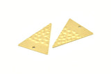 Brass Triangle Charm, 24 Raw Brass Triangle Charms With 1 Hole, Pendants, Findings (23x18x0.80mm) D953