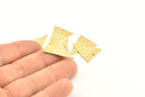 Brass Triangle Charm, 24 Raw Brass Triangle Charms With 1 Hole, Pendants, Findings (23x18x0.80mm) D953