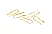 Brass Ear Hooks, 12 Raw Brass Earring Wires, Earring Hooks (25mm) D1324
