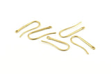 Brass Ear Hooks, 12 Raw Brass Earring Wires, Earring Hooks (25mm) D1324