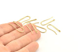 Brass Ear Hooks, 12 Raw Brass Earring Wires, Earring Hooks (25mm) D1324