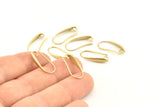 Brass Ear Hooks, 12 Raw Brass Earring Wires, Earring Hooks (21mm) D1336