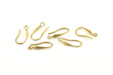 Brass Ear Hooks, 12 Raw Brass Earring Wires, Earring Hooks (19mm) D1337