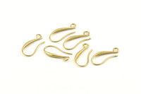 Brass Ear Hooks, 12 Raw Brass Earring Wires, Earring Hooks (20mm) Y069 D1334
