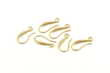 Brass Ear Hooks, 12 Raw Brass Earring Wires, Earring Hooks (20mm) Y069 D1334