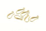 Brass Ear Hooks, 12 Raw Brass Earring Wires, Earring Hooks (20mm) D1334