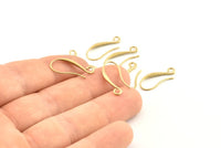 Brass Ear Hooks, 12 Raw Brass Earring Wires, Earring Hooks (20mm) Y069 D1334