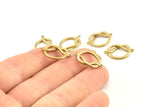 Brass Knot Charm, 12 Raw Brass Knot Connectors With 2 Holes, Findings (20x13x1.5mm) D1311