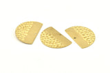 Semi Circle Charm, 12 Raw Brass Half Moon Charms With 1 Hole, Earrings, Pendants (26x18x0.60mm) D1185