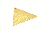 Brass Triangle Charm, 6 Raw Brass Triangle Charms With 2 Holes, Pendants, Findings (39x34x0.80mm) D1094