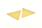 Brass Triangle Charm, 6 Raw Brass Triangle Charms With 2 Holes, Pendants, Findings (39x34x0.80mm) D1094