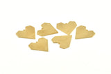 Brass Heart Charm, 12 Raw Brass Heart Blanks With 1 Loop, Pendants, Findings (19mm) D1250