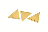Brass Triangle Charm, 8 Raw Brass Triangle Charms With 8 Holes, Findings (26x23x1mm) D1225