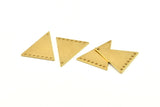 Brass Triangle Charm, 8 Raw Brass Triangle Charms With 8 Holes, Findings (26x23x1mm) D1225